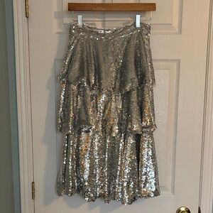 FRNCH tiered sequinned skirt